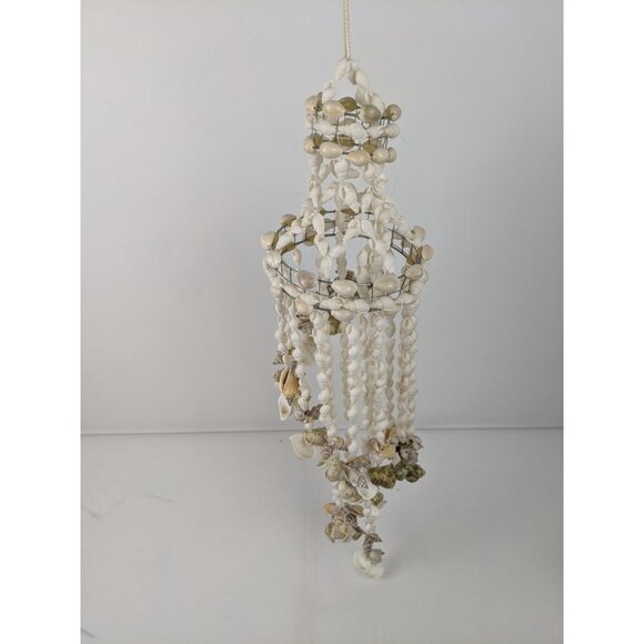 Vintage 70’s Seashell Chandelier Sea Shells Nautical Beach Boho Coast 30" - Picture 10 of 14